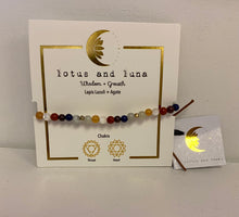Load image into Gallery viewer, Lotus and Luna Chakra 4mm Bracelets