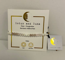 Load image into Gallery viewer, Lotus and Luna Chakra 4mm Bracelets