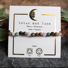 Load image into Gallery viewer, Lotus and Luna Chakra 4mm Bracelets