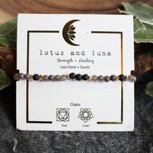 Load image into Gallery viewer, Lotus and Luna Chakra 4mm Bracelets