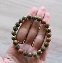 Load image into Gallery viewer, Pebble House- Unakite Jasper Bracelet 8mm