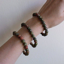 Load image into Gallery viewer, Pebble House- Unakite Jasper Bracelet 8mm