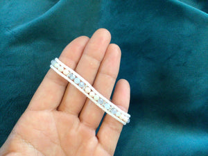 Lotus and Luna Single Wrap Bracelets: Moonbeam Collection