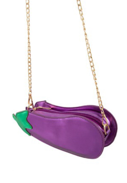Eggplant novelty purse