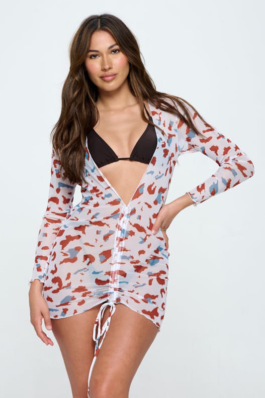 Oista Three Piece Bikini with Leopard Pullover