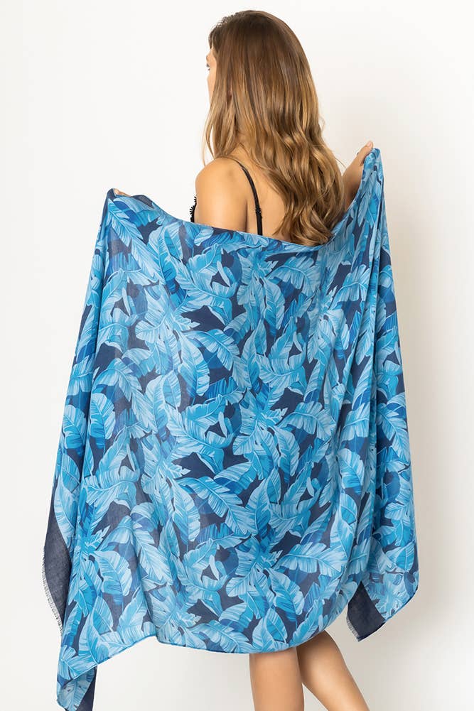 Palm Leaf Print Scarf