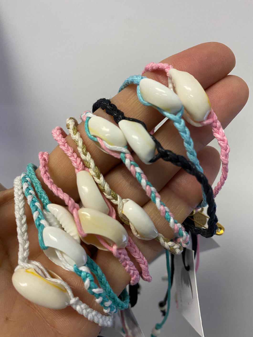Lotus and Luna  braided cowrie shell bracelet