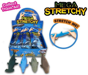 Mega Stretchy Toy - 4 Assorted Sharks, Dolphin and Whale