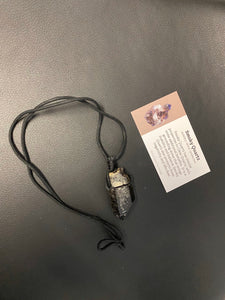 Cord-wrapped Stone Necklace