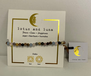 Lotus and Luna Chakra 4mm Bracelets