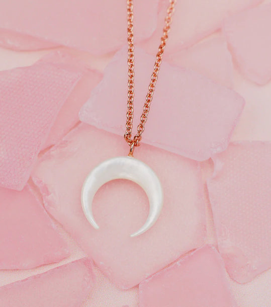 Pura Vida Pearl Crescent Moon Necklace