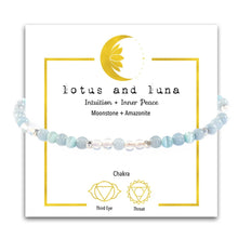 Load image into Gallery viewer, Lotus and Luna Chakra 4mm Bracelets
