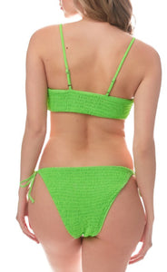 Envya lined soft-cup bikini with smocked finish