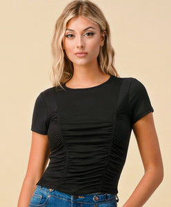 Heart and Hips ruched short sleeve top