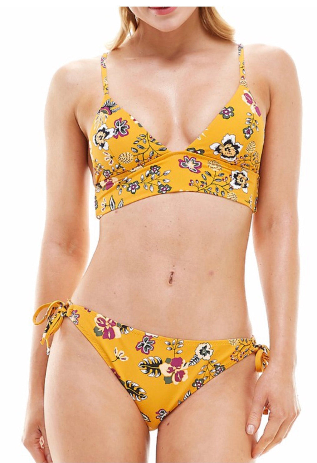 Envya floral cross back style bikini