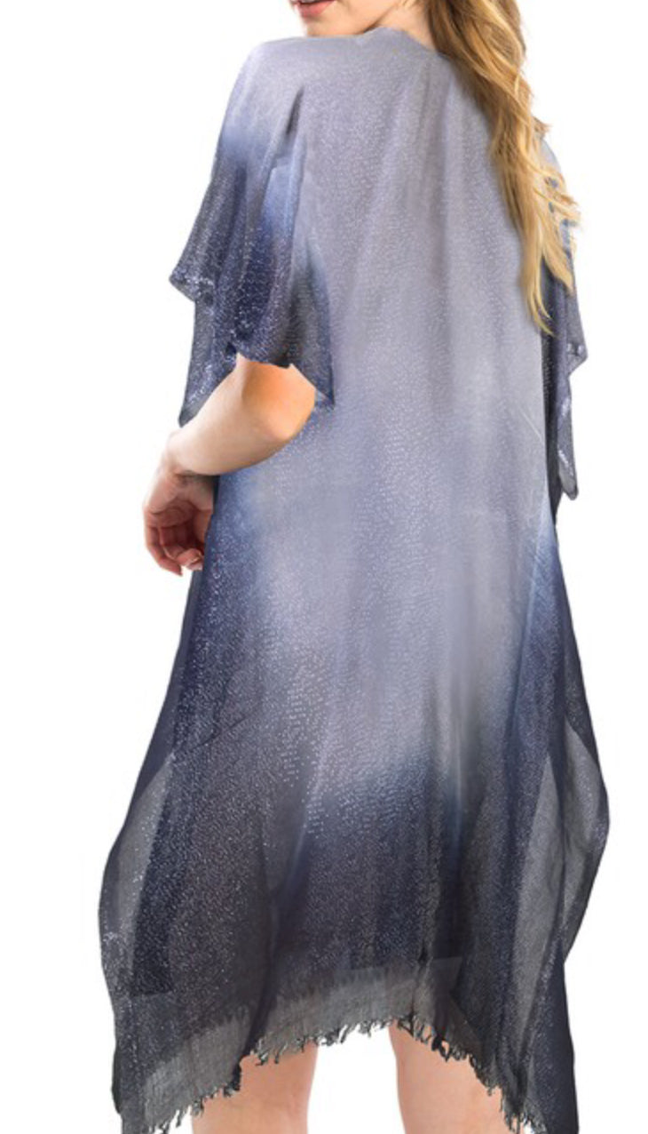 LOF Sheer Kimono cover up with shimmer detail