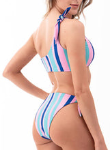 Load image into Gallery viewer, Envya Striped One Shoulder Bikini
